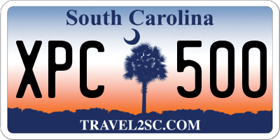 SC license plate XPC500