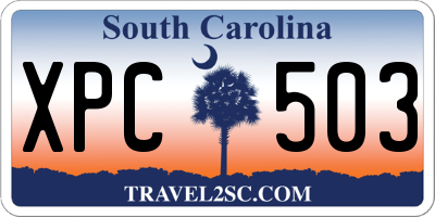 SC license plate XPC503