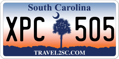 SC license plate XPC505