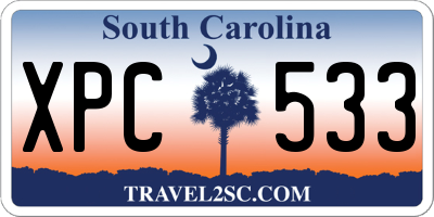 SC license plate XPC533