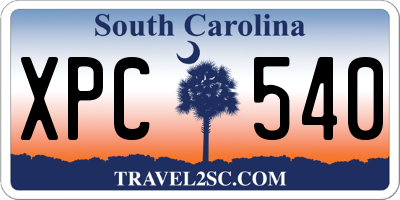 SC license plate XPC540