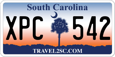 SC license plate XPC542