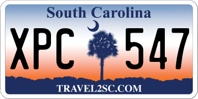 SC license plate XPC547