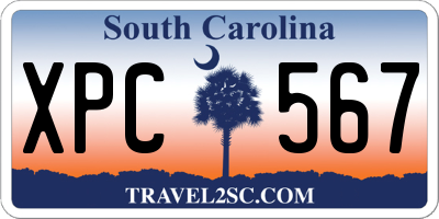 SC license plate XPC567