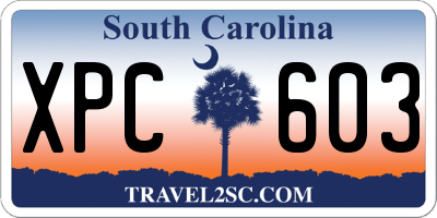 SC license plate XPC603