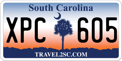SC license plate XPC605
