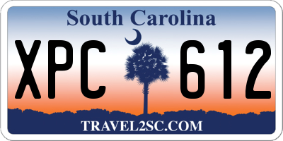 SC license plate XPC612