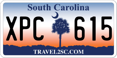 SC license plate XPC615