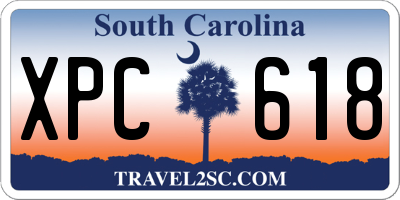 SC license plate XPC618