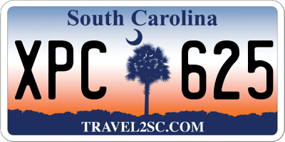 SC license plate XPC625