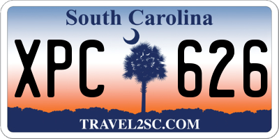 SC license plate XPC626