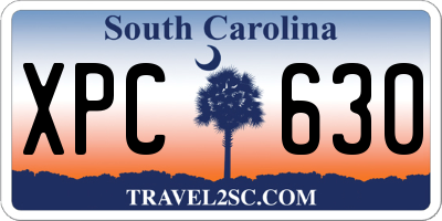 SC license plate XPC630