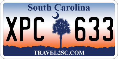SC license plate XPC633