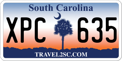 SC license plate XPC635