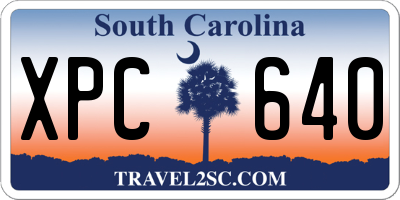 SC license plate XPC640
