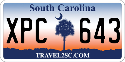 SC license plate XPC643