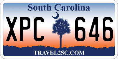 SC license plate XPC646