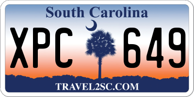 SC license plate XPC649