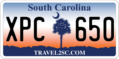SC license plate XPC650
