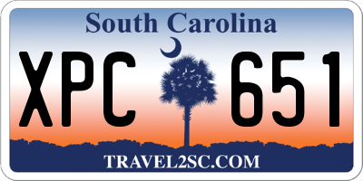 SC license plate XPC651