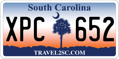 SC license plate XPC652