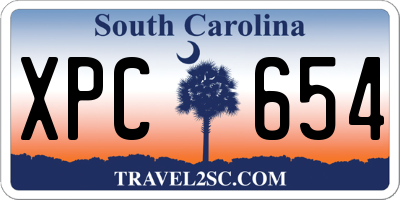 SC license plate XPC654