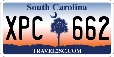 SC license plate XPC662