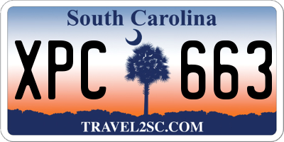 SC license plate XPC663