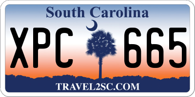 SC license plate XPC665