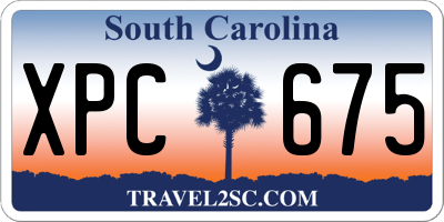 SC license plate XPC675