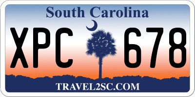 SC license plate XPC678