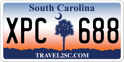 SC license plate XPC688