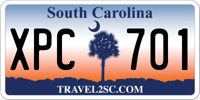 SC license plate XPC701