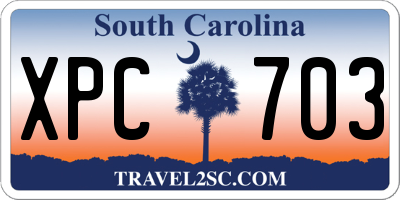 SC license plate XPC703