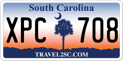 SC license plate XPC708