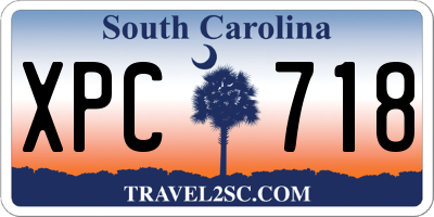 SC license plate XPC718