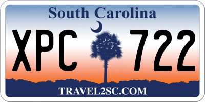 SC license plate XPC722