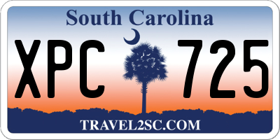 SC license plate XPC725