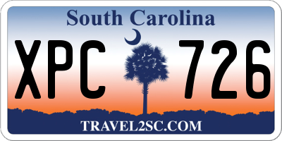 SC license plate XPC726