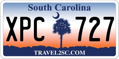 SC license plate XPC727