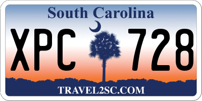 SC license plate XPC728