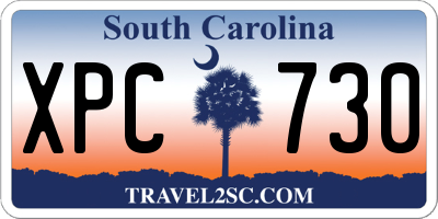 SC license plate XPC730