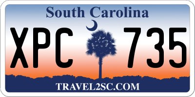 SC license plate XPC735