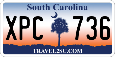 SC license plate XPC736