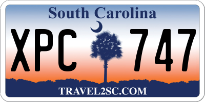 SC license plate XPC747