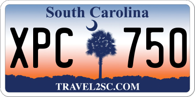 SC license plate XPC750