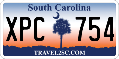 SC license plate XPC754