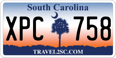 SC license plate XPC758
