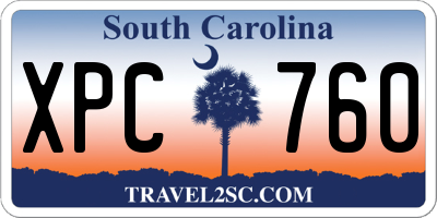 SC license plate XPC760