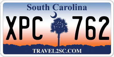 SC license plate XPC762